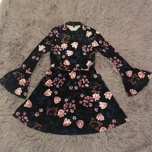 Nwot As U Wish Black Velvet Dress 